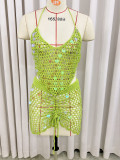 Sequin splicing pure hand hook bikini two-piece cover up