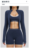 Color blocking yoga set, sport three piece set