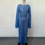 Long sleeved floor length dress beach skirt