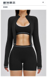 Color blocking yoga set, sport three piece set