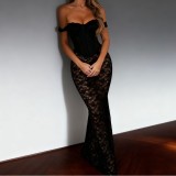 Strap slim fit lace waist vest sexy skirt set YY23666DG