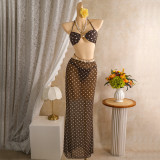 Dot Shell Skincare Split Bikini 3-Piece Swimsuit