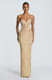 Lace strapless tight long dress