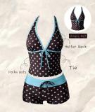 Off shoulder split swimsuit