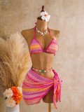 Knitted three piece swimsuit set
