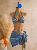 Knitted three piece swimsuit set