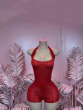Ultra-elastic, bright, sheer, backless, strapless, one-piece shorts