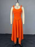Two piece set of camisole, high waisted skirt