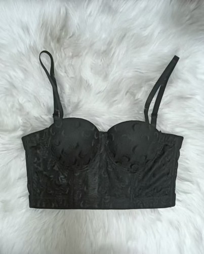 Lace strapless vest with chest cushion