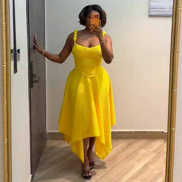 Two piece set of camisole, high waisted skirt