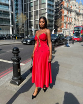 Strap up top, high waisted skirt set