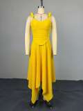 Two piece set of camisole, high waisted skirt