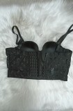 Lace strapless vest with chest cushion