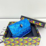 Colorful sequin mini bag with diamond grid embroidery thread mouth red envelope, single shoulder crossbody chain bag