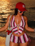 Knitted neck hanging bikini swimsuit
