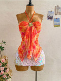 Hanging neck, metal jewelry, camisole, vest