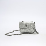 Colorful sequin mini bag with diamond grid embroidery thread mouth red envelope, single shoulder crossbody chain bag