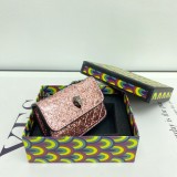 Colorful sequin mini bag with diamond grid embroidery thread mouth red envelope, single shoulder crossbody chain bag