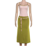 Strap vest long skirt set