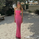 One neck strapless backless strapless dress D4616574R