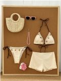 Lace up swimsuit, boxer shorts, bikini