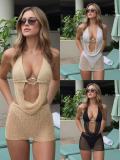 Hanging neck split swimsuit three piece set