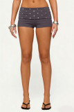 Rivet eyelets casual pants