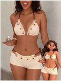 Lace up swimsuit, boxer shorts, bikini