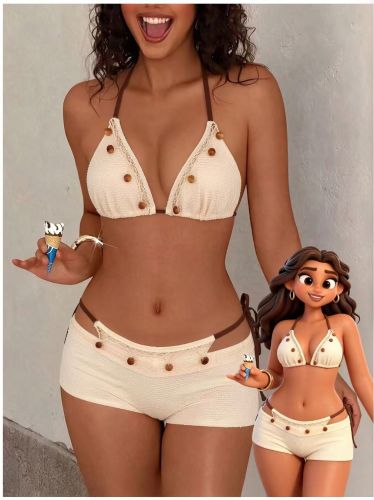 Lace up swimsuit, boxer shorts, bikini