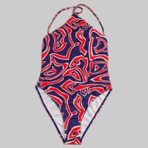 Printed bikini one-piece swimsuit H2556-1