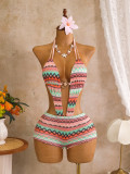 Flat leg pants one-piece swimsuit swimsuit Z26014