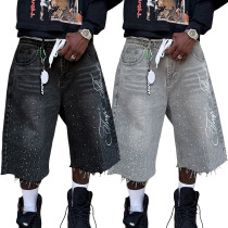 Straight-leg wide-leg loose seven-eighths jeans Straight-leg wide-leg loose seven-eighths jeans