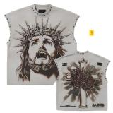 Double sided printed old rivet vest