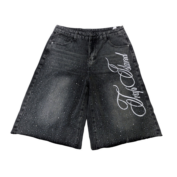 Straight-leg wide-leg loose seven-eighths jeans
