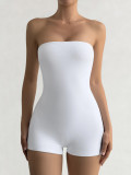 Strapless high elasticity slim fitting jumpsuit