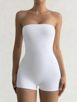 Strapless high elasticity slim fitting jumpsuit