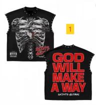 Double sided printed old rivet vest