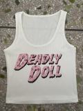 Sexy Letter Print U-Neck Tank Top HMY787305640857