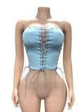 Strap strapless top, waist cinching vest FC1445