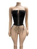 Strap strapless top, waist cinching vest FC1445