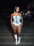 Strap strapless top, waist cinching vest FC1445