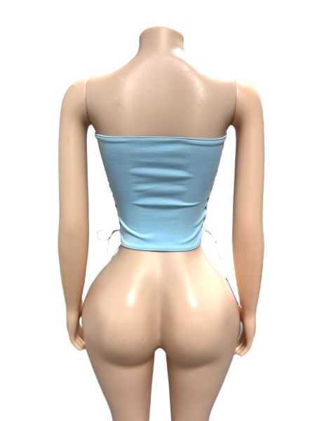 Strap strapless top, waist cinching vest FC1445