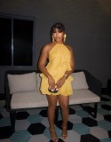 Hanging neck, suspender, ruffle edge, spliced cake skirt