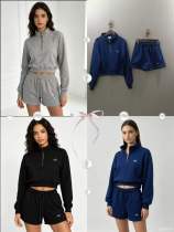 Cotton long sleeved hoodie and shorts set