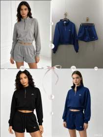 Cotton long sleeved hoodie and shorts set