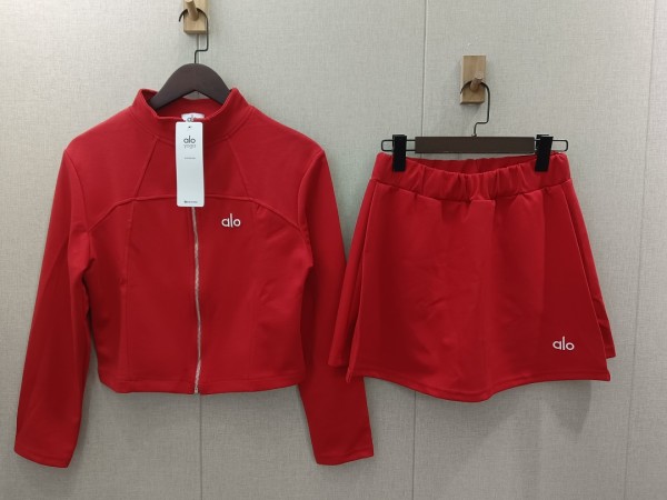 Cotton long sleeved jacket and short skirt set