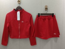 Cotton long sleeved jacket and short skirt set Cotton long sleeved jacket and short skirt set
