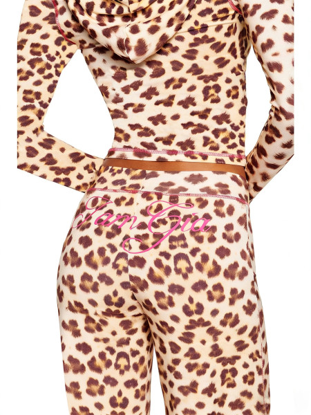Printed hooded long sleeved two-piece set HR25071-4