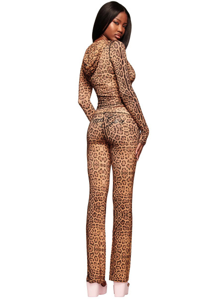 Printed hooded long sleeved two-piece set HR25071-4
