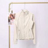 Stand up collar sports tight fitting breathable stretch jacket yoga jacket